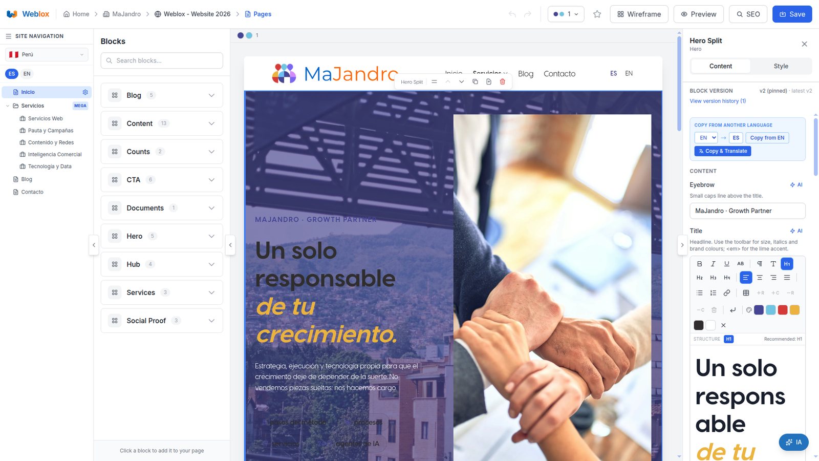 Block-based page builder